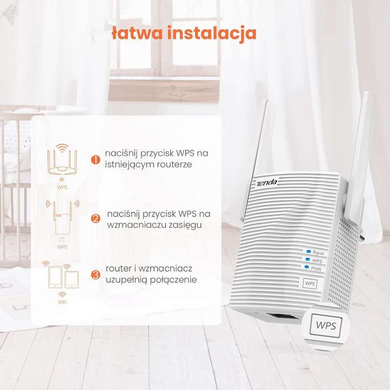 Tenda A18 1200Mbps Wireless Dual Band Range Extender