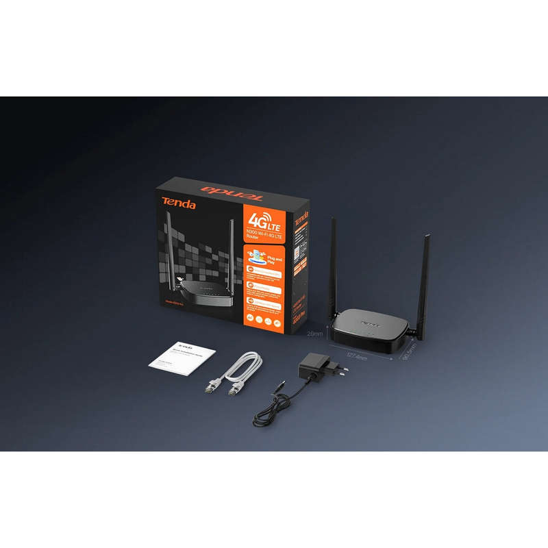 Tenda 4G Wi-Fi Router 300Mbps with Sim Card Slot 32 Users Any Network