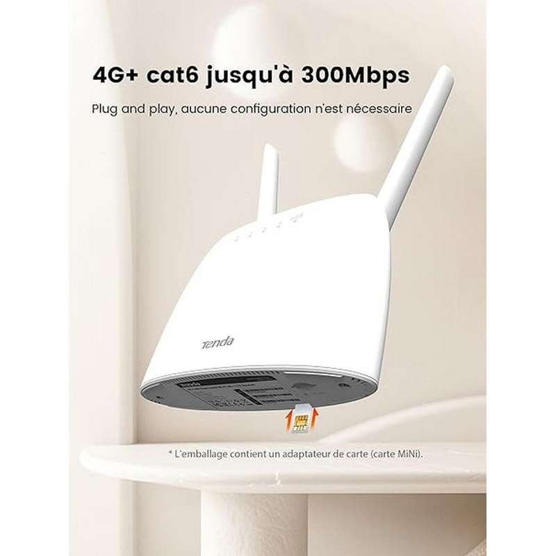 Tenda 4G06 N300 Wi-Fi 4G VoLTE Router