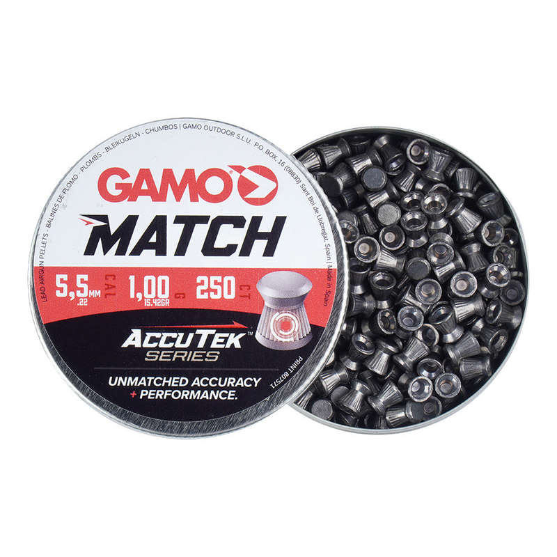Diabolo Pellets AccuTek Match Caliber 5.5 mm 250 pieces Bulk Buy X 10 Tins