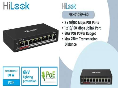 HiLook 8 port PoE switch 100Mbps PoE Switch