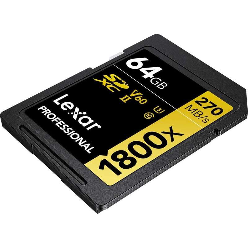 Lexar 64GB Professional 1800x UHS-II SDXC Memory Card (2 Pack)