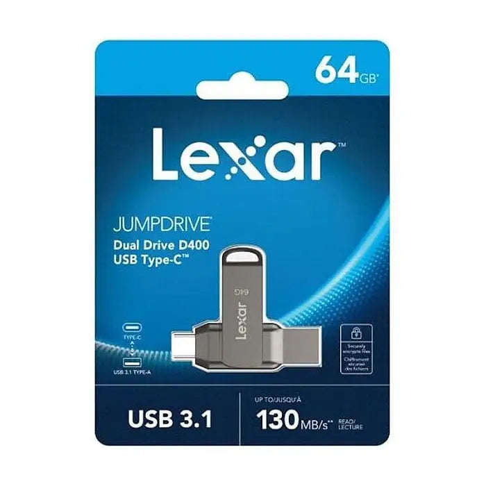 Lexar Jumpdrive D400 Flash Drive - 64GB, Usb 3.1, Type-C