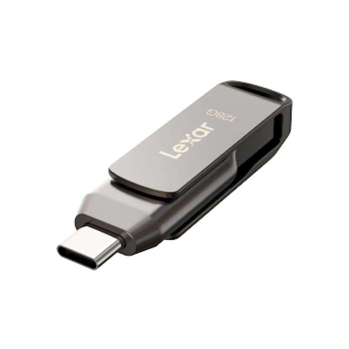 Lexar JumpDrive D400 Flash Drive - USB 3.1 Type-C, 128GB, 130MB/s