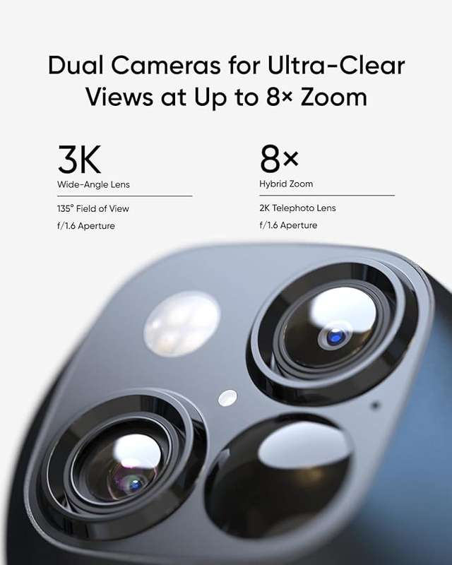 Eufy SoloCam S340 3K Wireless Outdoor Security Camera with Dual Lens and Solar Panel T81703W1