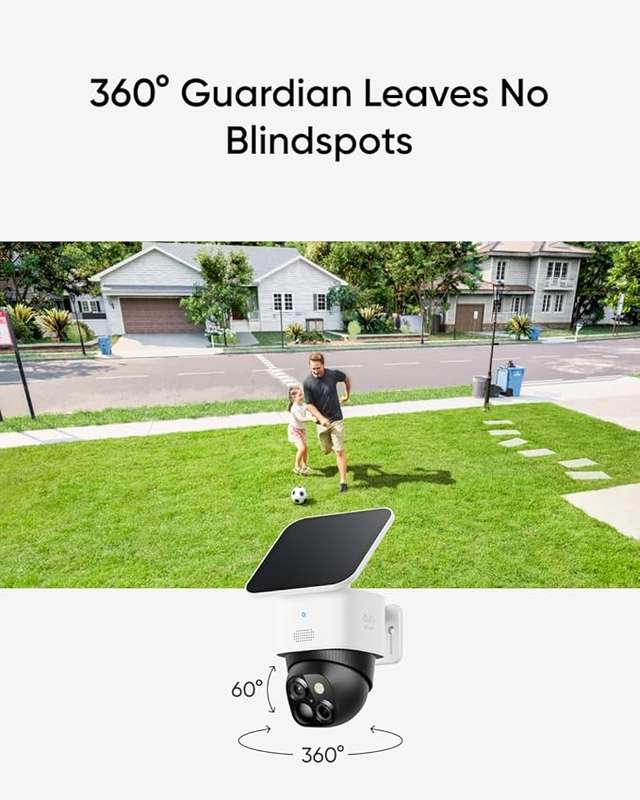 Eufy SoloCam S340 3K Wireless Outdoor Security Camera with Dual Lens and Solar Panel T81703W1