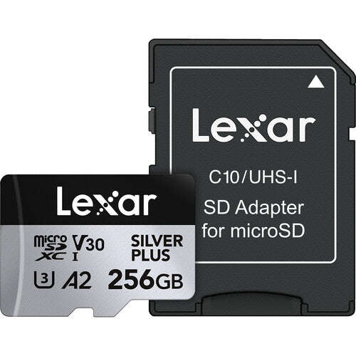 Lexar 256GB Professional SILVER PLUS UHS-I microSDXC Memory Card + SD Adapter