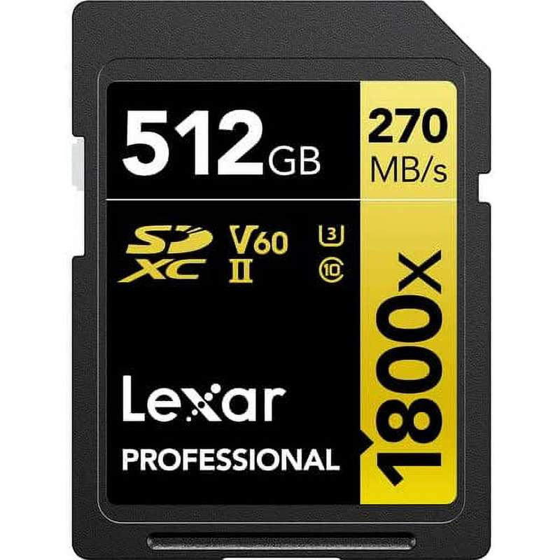 Lexar Professional 1800x UHS-II SDXC Memory Card 512GB (GOLD Series)