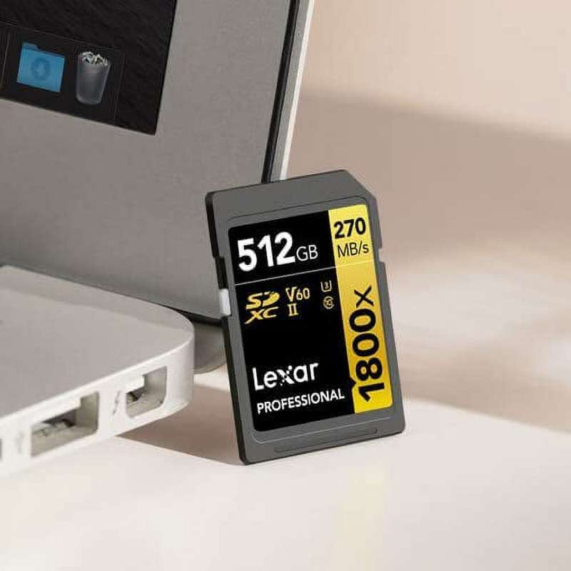Lexar Professional 1800x UHS-II SDXC Memory Card 512GB (GOLD Series)