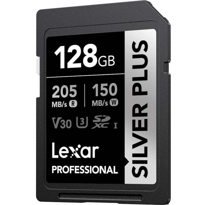 Lexar Professional Silver Plus UHS-I SDXC Memory Card - 128GB, 205mb/s