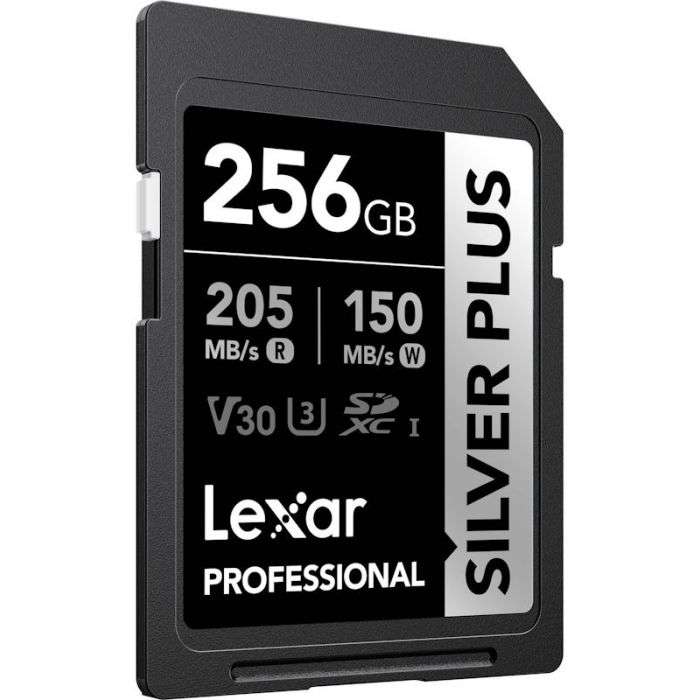 Lexar Professional Silver Plus UHS-I SDXC Memory Card - 256GB, 205MB/s