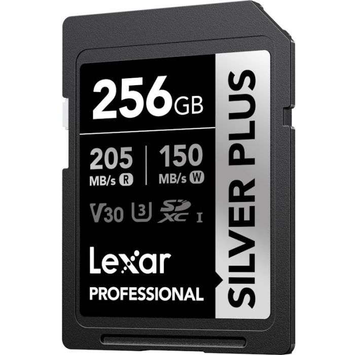 Lexar Professional Silver Plus UHS-I SDXC Memory Card - 256GB, 205MB/s