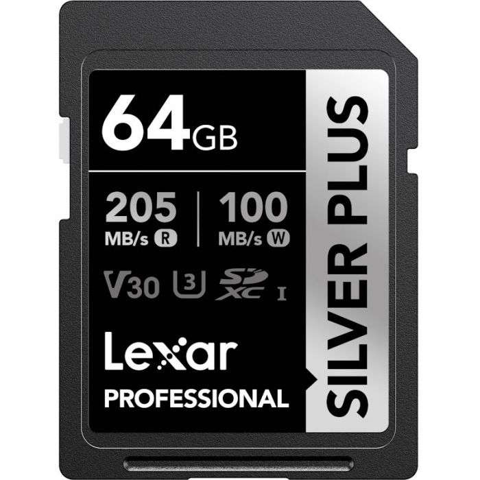Lexar Professional Silver Plus UHS-I SDXC Memory Card - 64GB, 205MB/s