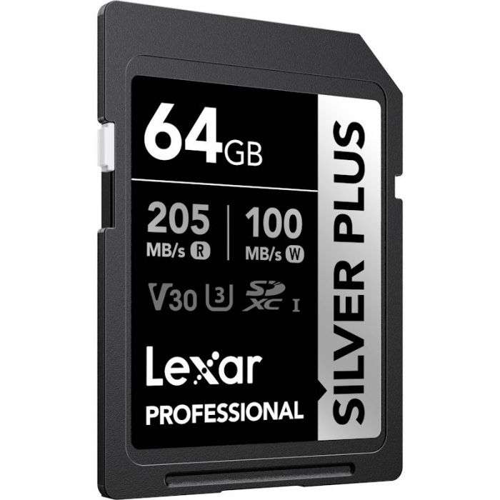 Lexar Professional Silver Plus UHS-I SDXC Memory Card - 64GB, 205MB/s