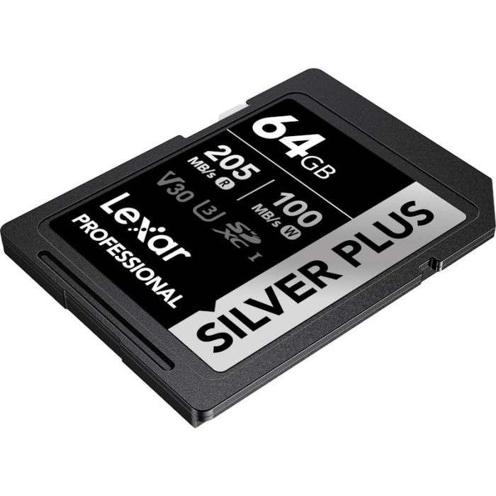 Lexar Professional Silver Plus UHS-I SDXC Memory Card - 64GB, 205MB/s