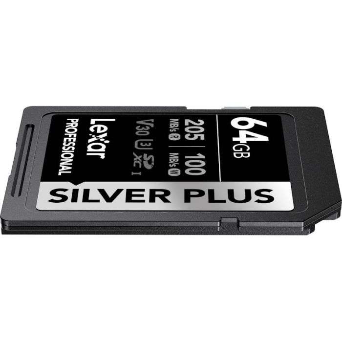 Lexar Professional Silver Plus UHS-I SDXC Memory Card - 64GB, 205MB/s