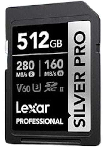 Lexar Professional SILVER PRO SDXC UHS-II Memory Card - 512GB, 280MB/s