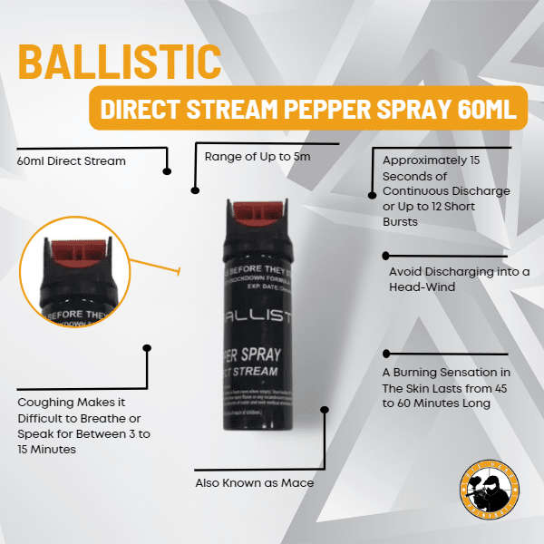 Ballistic Direct Stream Pepper Spray 60ml