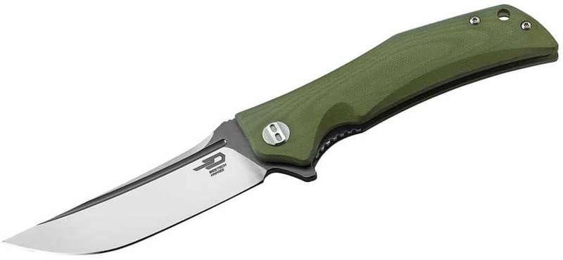Bestech Scimitar BG05B-2 Green G10 Handle Folding Knife