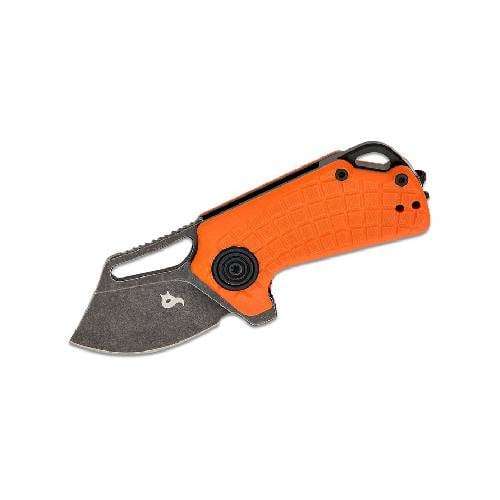 Black FOX Puck Folding Knife D2 Black PTFE Stone Washed Blade