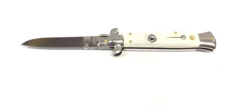 SIDE OPEN SPRING FLICK KNIFE WHITE