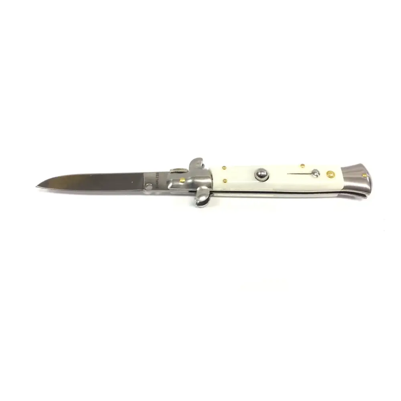 SIDE OPEN SPRING FLICK KNIFE WHITE