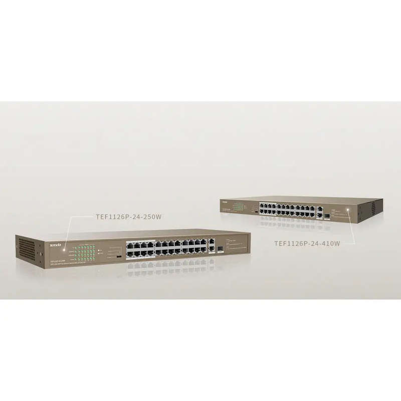 TENDA RACKMOUNT UNMANAGED SWITCH 10/100 24-PORT POE