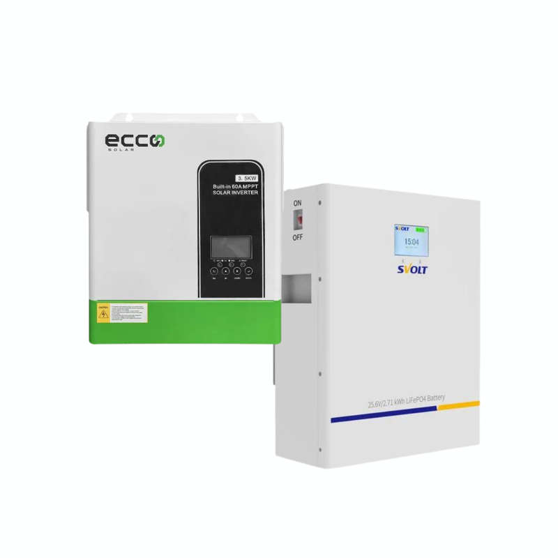 3.5KVA / 3500W Ecco MPPT 100A Inverter + SVOLT 106AH 2.71kWh Lithium Battery Combo