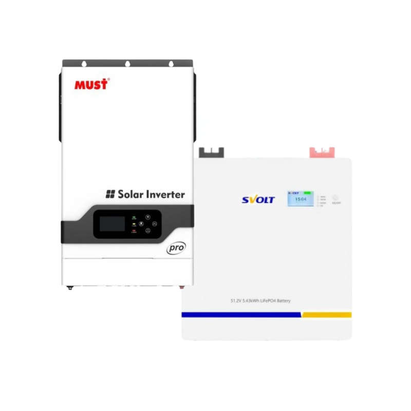 MUST 5.2KVA / 5000W Hybrid MPPT Inverter Pure Sine Wave + SVOLT 5.43kWh Lithium Battery Combo