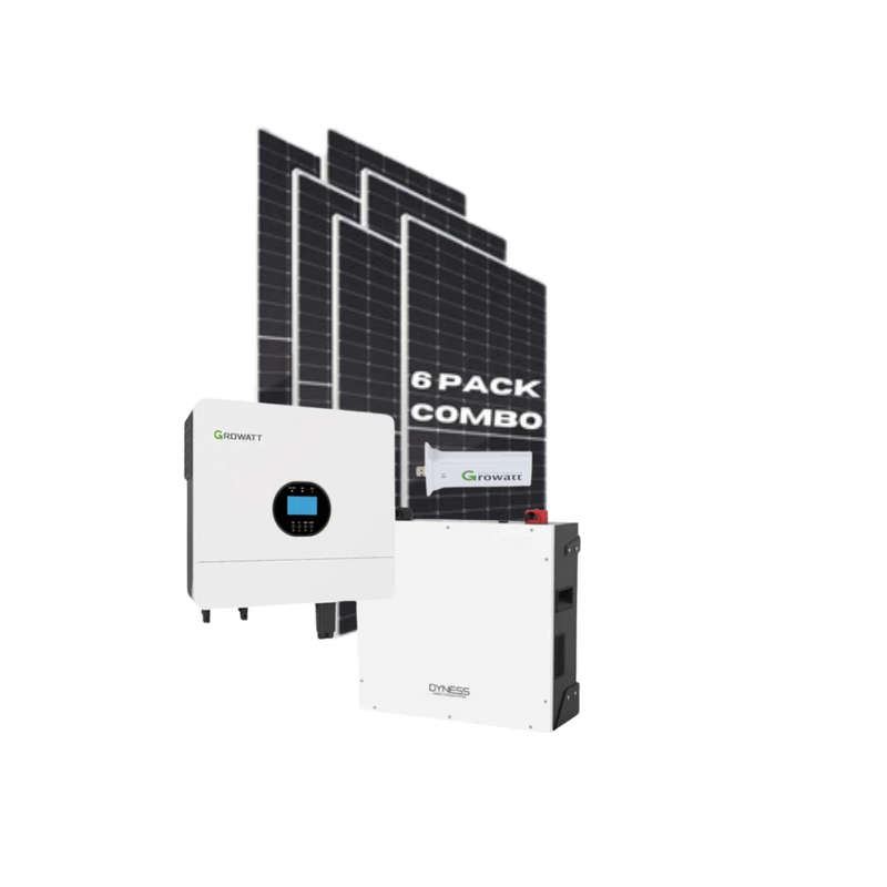 6KW MPPT 100A Growatt Hybrid Inverter + 5.12kWh Dyness Lithium Battery + 6x 545W Tier 1 Solar Com...