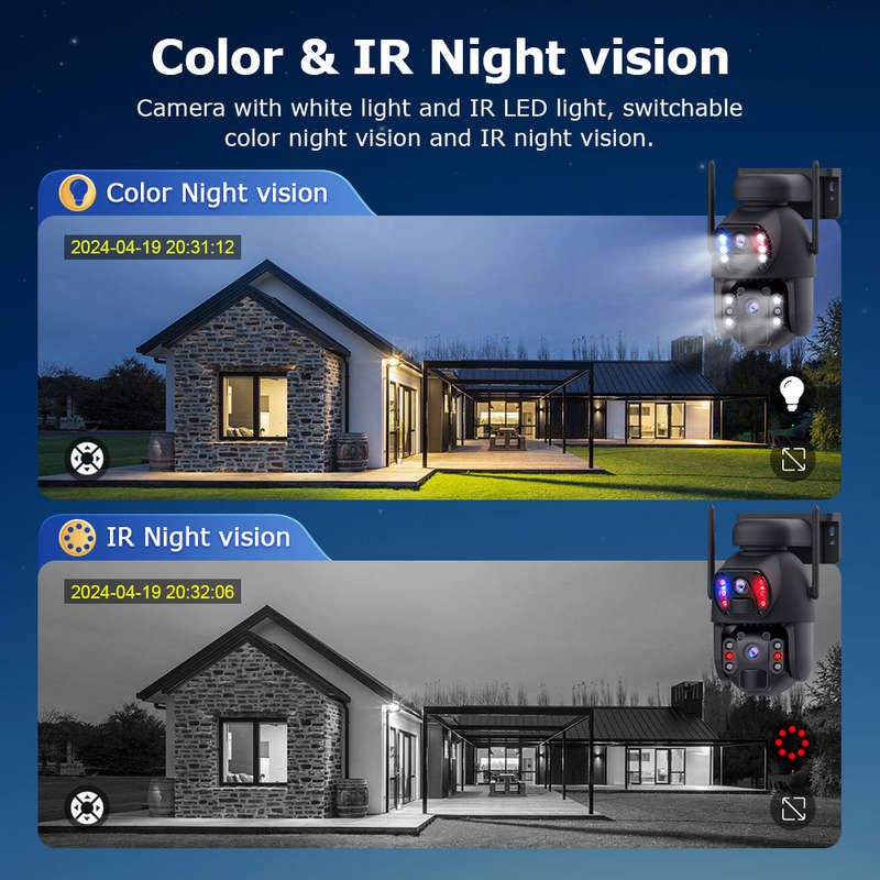 Andowl F599 4K Dual Lens Solar Camera IP66