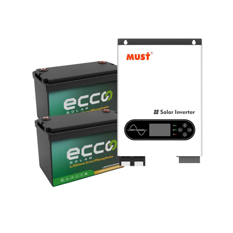 Must 3.6KVA / 36000W Hybrid Inverter MPPT 100A + 2.56kWh Lithium Battery