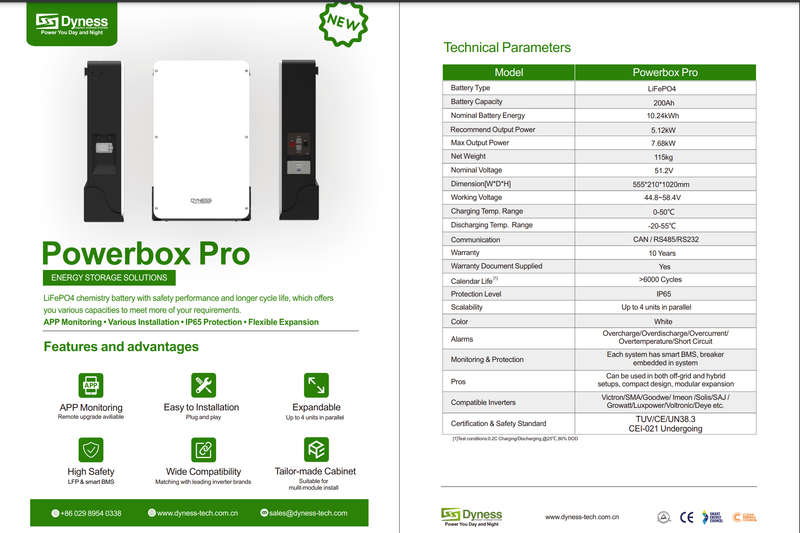 10.24kWh Dyness Powerbox Pro Lithium-ion Battery
