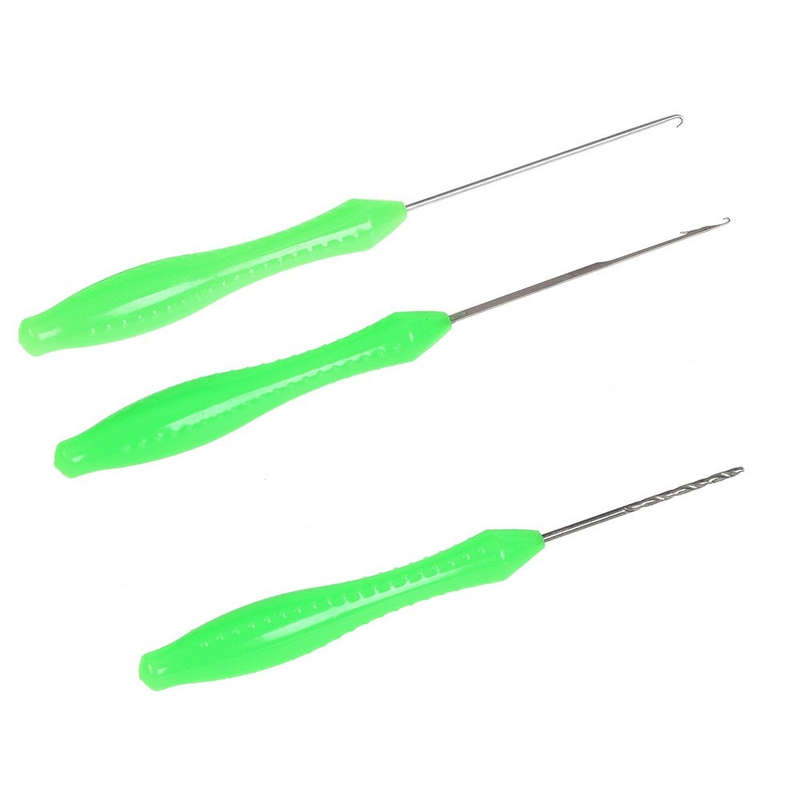 Carp Fishing Bait Needle Kit 3 Piece Set Green