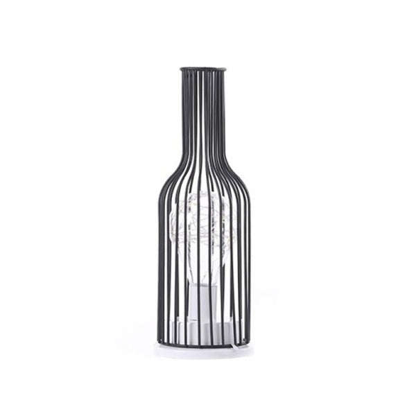 Retro Classic Iron Art Red Wine Bottle LED Table Lamp