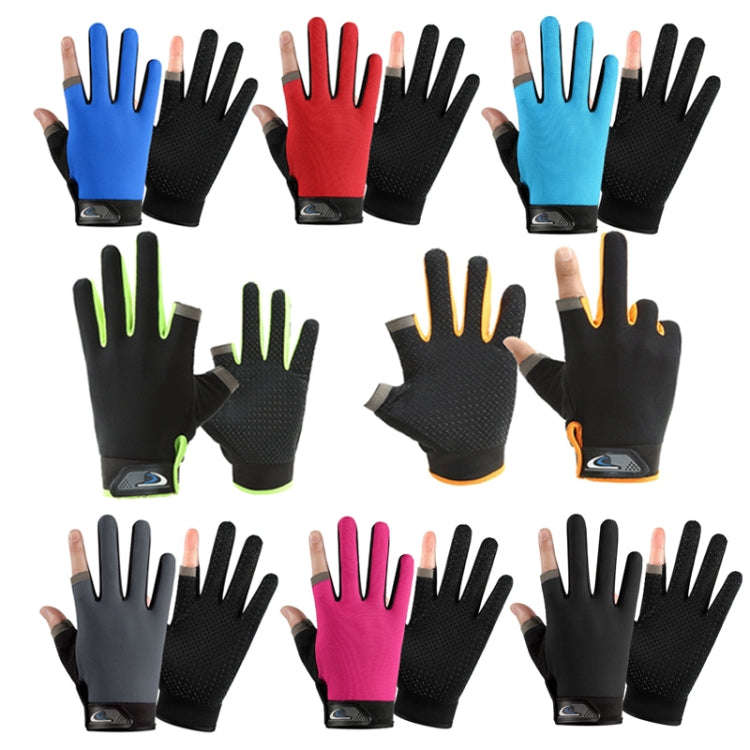 Fishing and other Sports Gloves Non-Slip Two-Finger Exposed Red - Pair