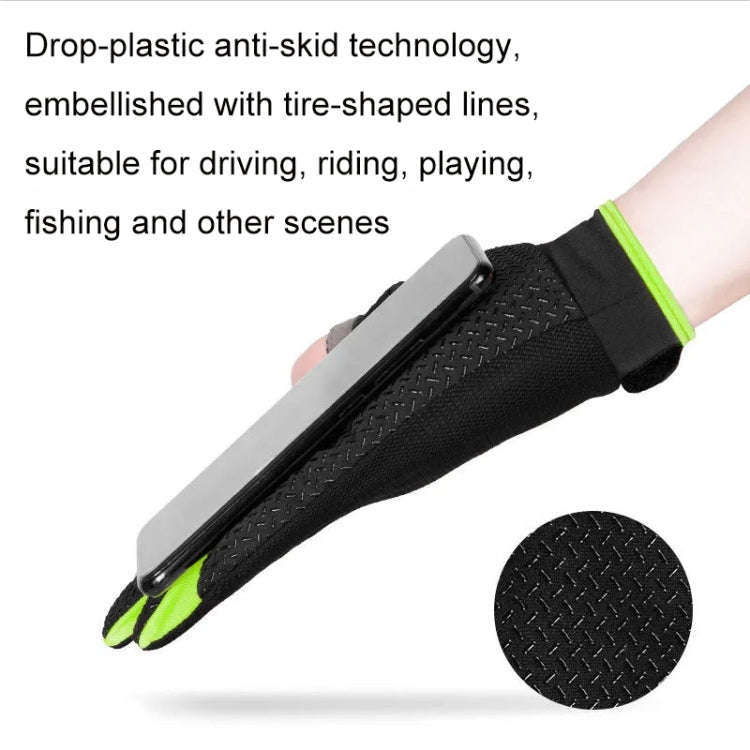 Fishing and other Sports Gloves Non-Slip Two-Finger Exposed Orange - Pair