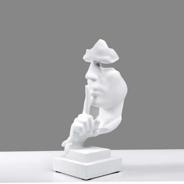 Resin Ornament of Golden Abstract Characters - Silence White