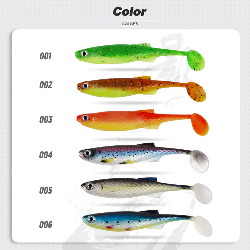 Fishing Lure Soft Minnow Paddle -Tail 5 per packet colour 1