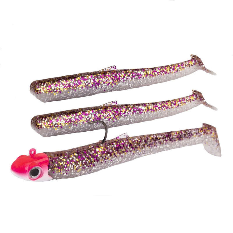 Fishing Lure Soft Minnow Style Chartreuse with Jig Head Pink