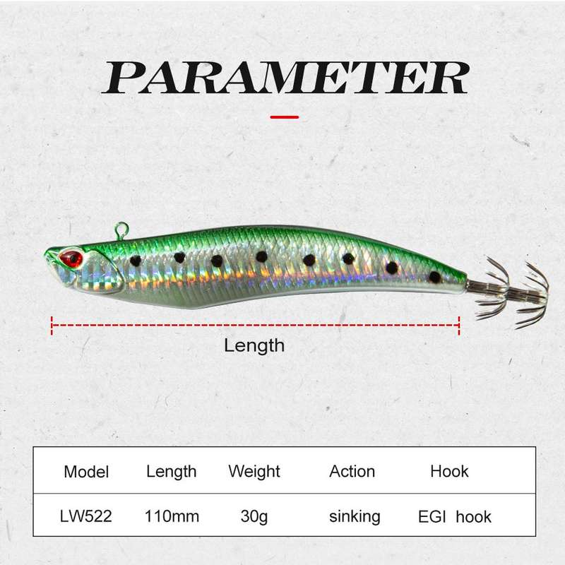 Fishing Lure Hard Bait D-Squid Jigging Hot Lips