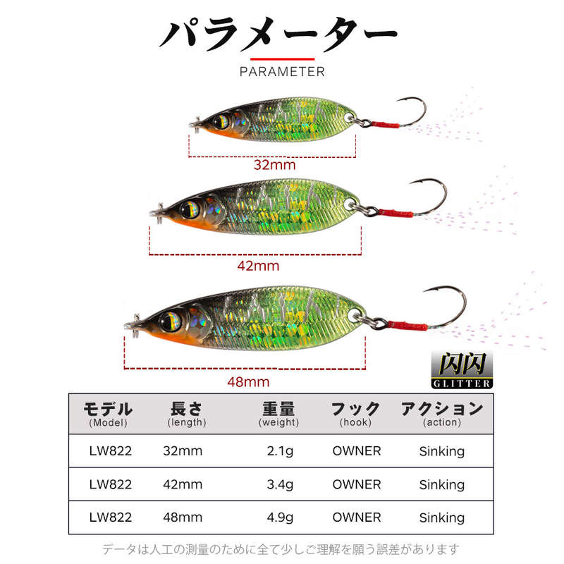 Fishing Lure Hard bait Spoon colour Kawashima Naguro Chart