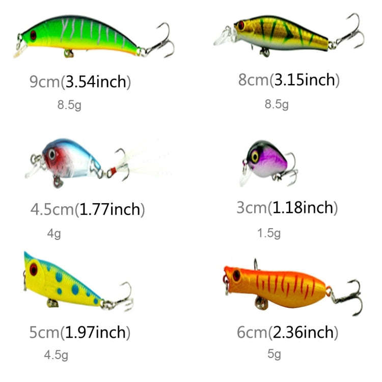Fishing Lure Hard Bait 30pce Minnow set 3cm to 9.5cm