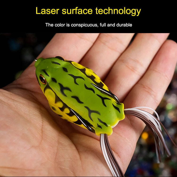 Frog Fishing Lure with fitted double hook 9gr 5cm - Yellow / White / Black (set of 2)