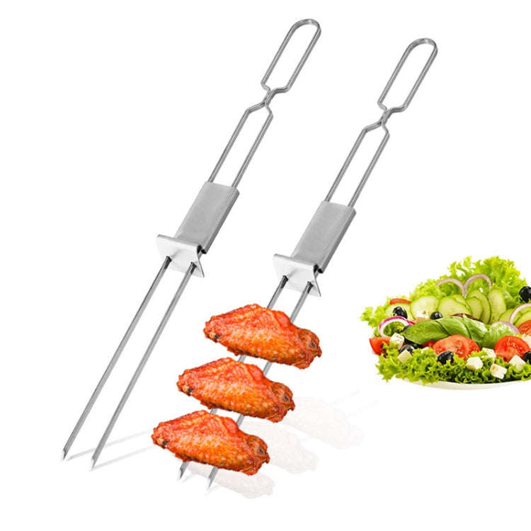 Braai 2 Prong Stainless Steel Fork with Slider set of 2
