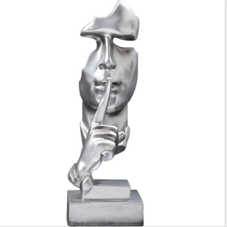 Resin Ornament of Golden Abstract Characters - Silence Silver