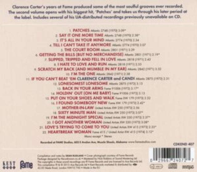 Clarence Carter - The Fame Singles - Vol 2 - 1970 -73 (CD)