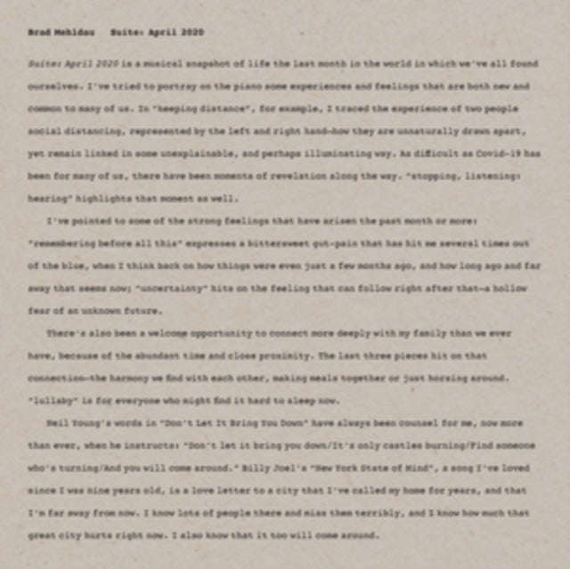 Brad Mehldau - Suite: April 2020 (CD)
