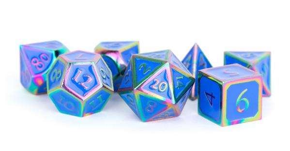 16mm Polyhedral Rainbow with Blue Enamel (Dice Sets & Games)