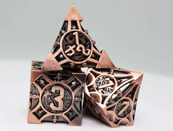 Copper Arrow Metal RPG Dice Set (7) (Dice Sets & Games)
